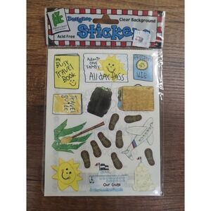NOS Provo Craft Designer Stickers Beach Cruise Scrapbooking Clear Background